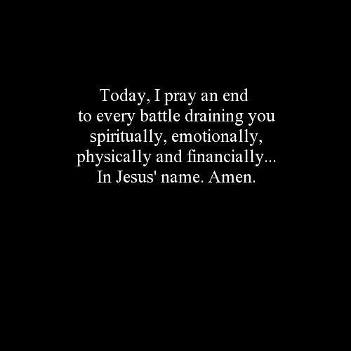 Pray an end to every battle