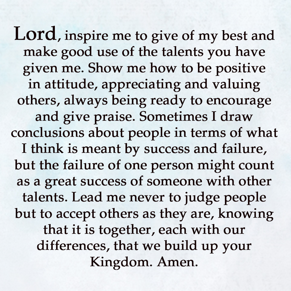Lord, inspire me to give of my best