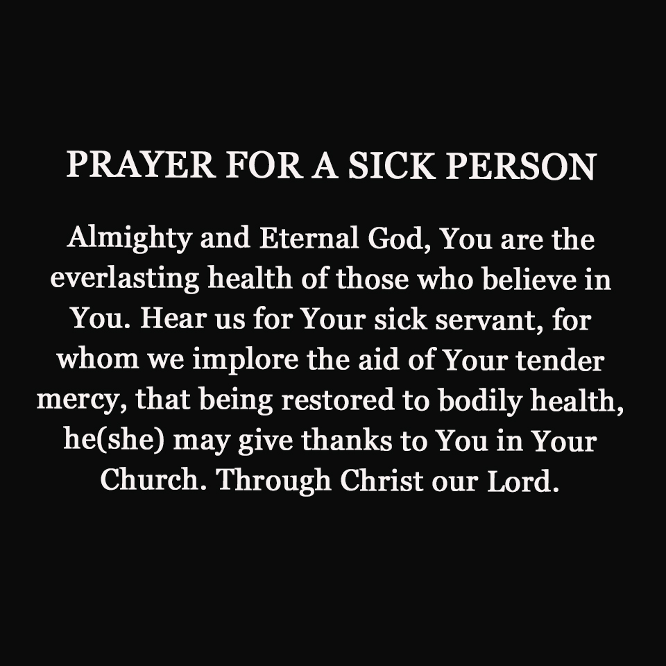 PRAYER FOR A SICK PERSON