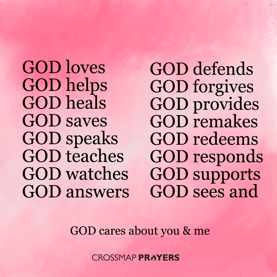 GOD cares about you & me