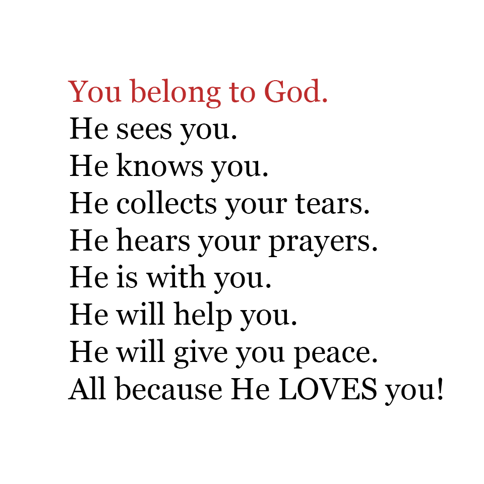 You belong to God