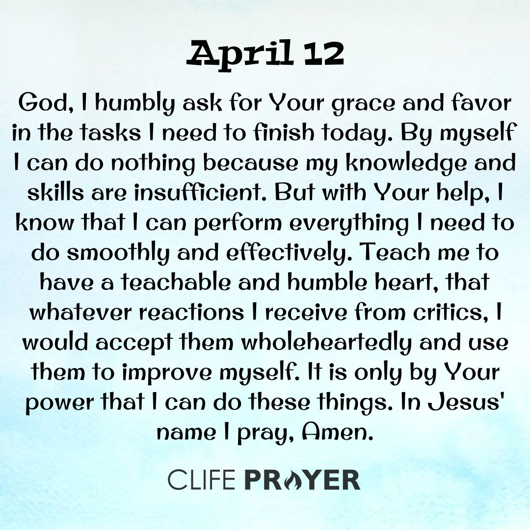April 12 morning prayer