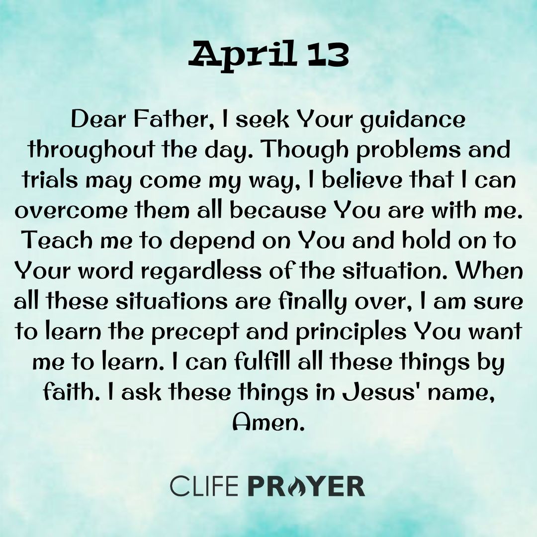 April 13 morning prayer