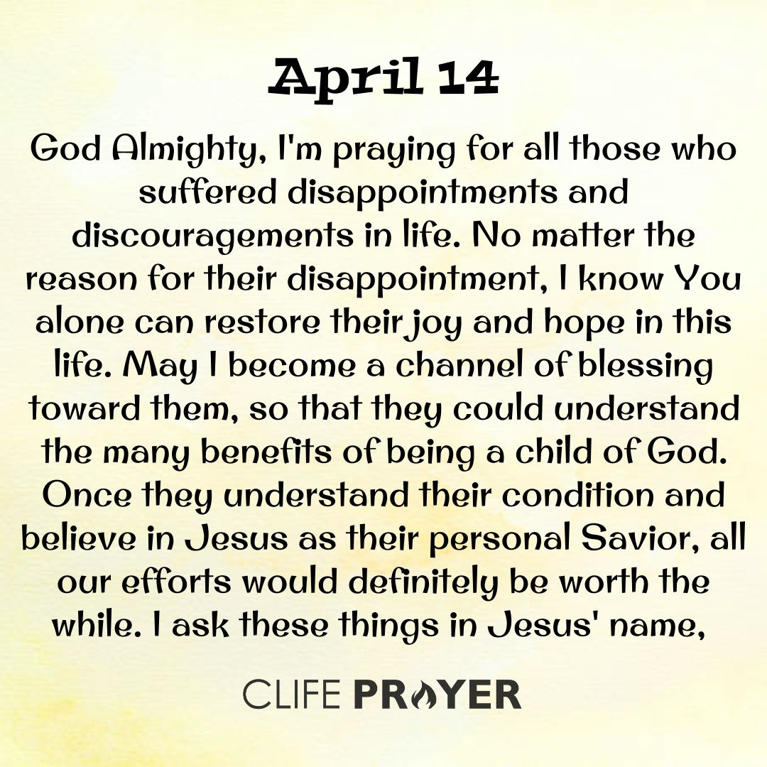 April 14 morning prayer