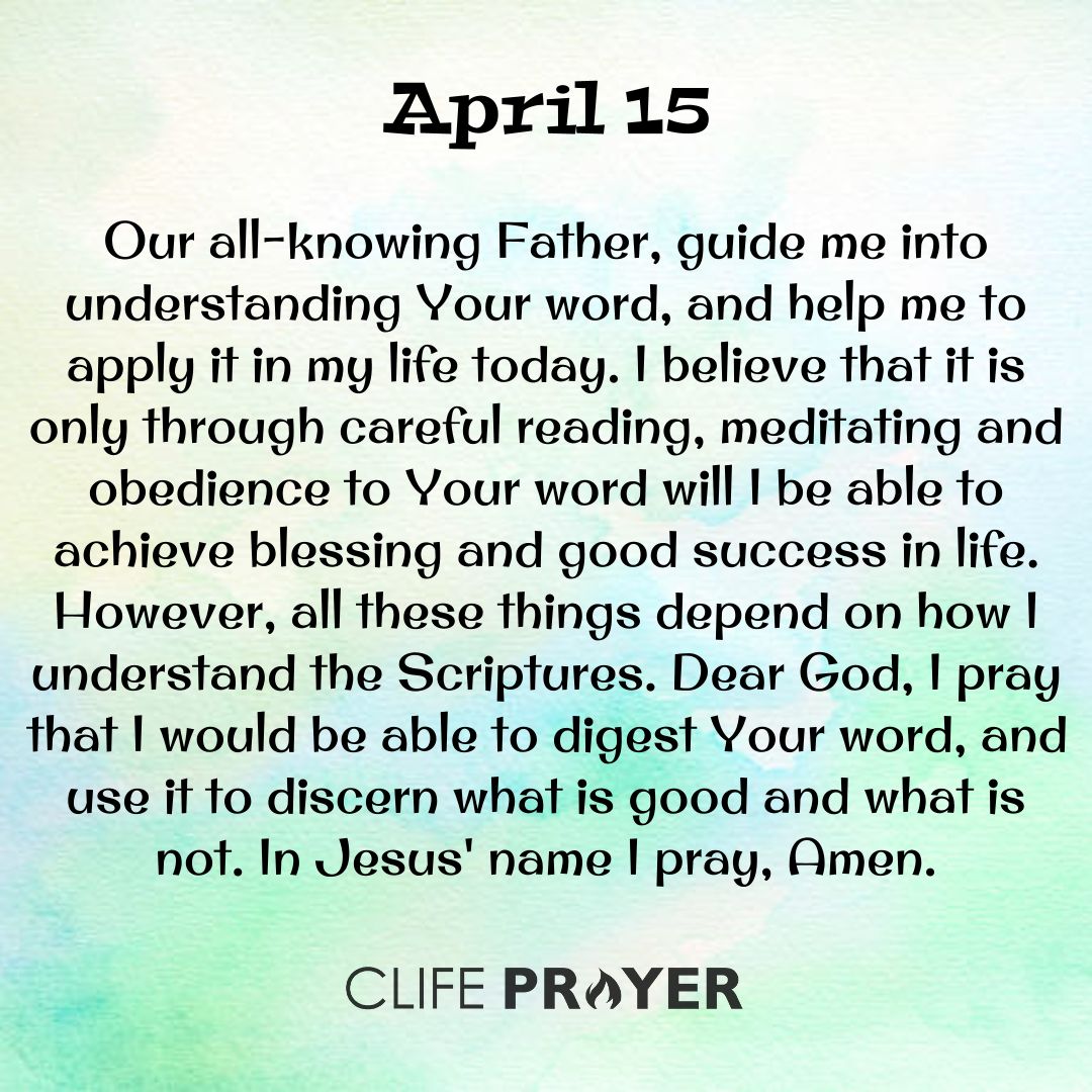 April 15 morning prayer
