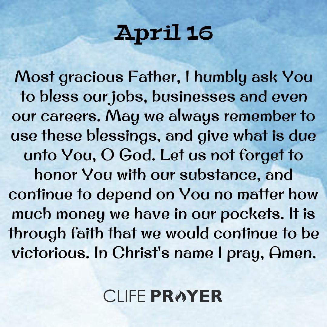 April 16 morning prayer