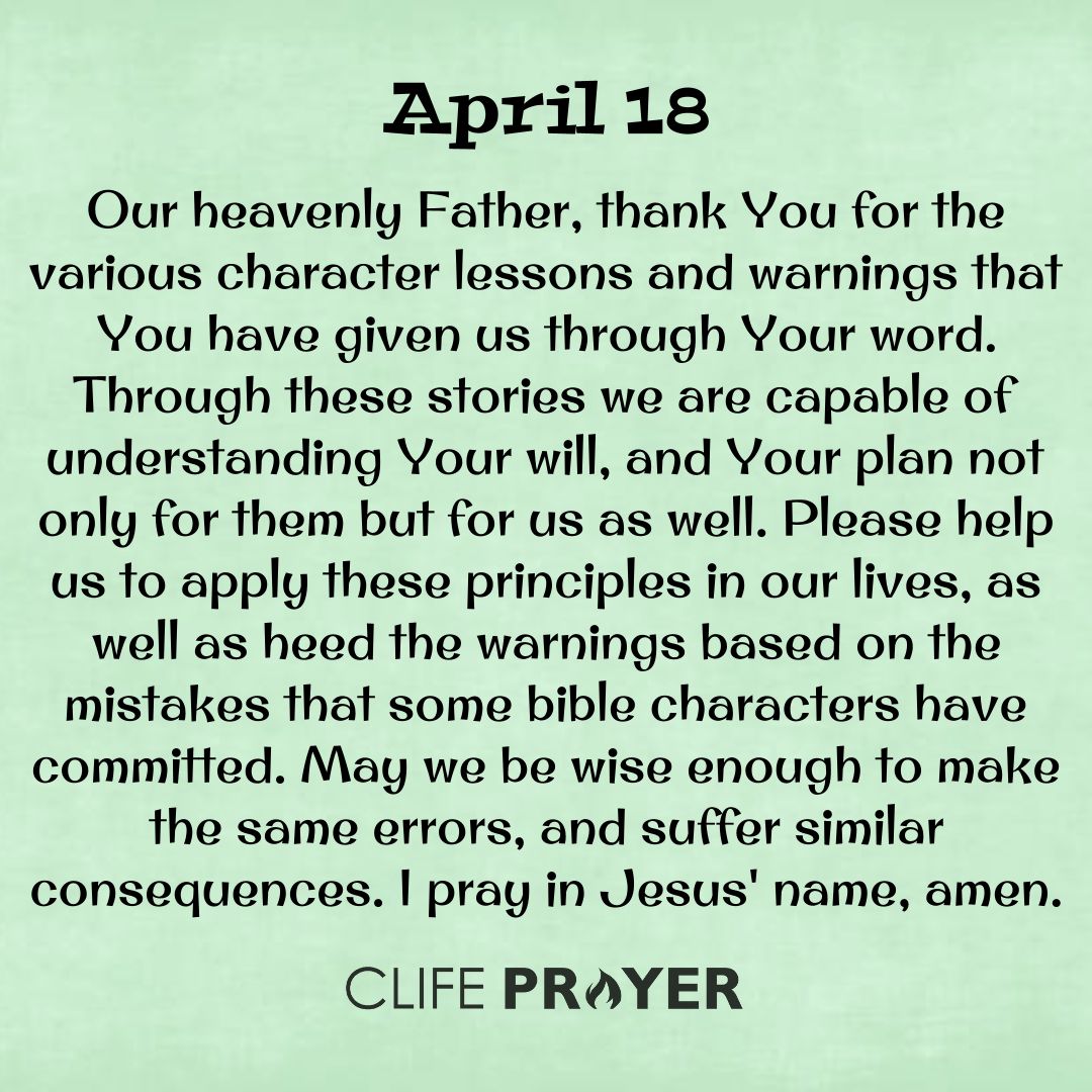 April 18 morning prayer