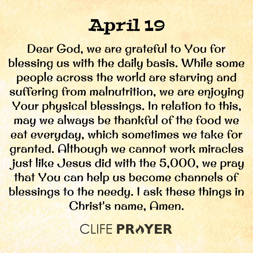 April 19 morning prayer