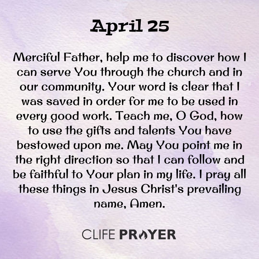 April 25 Daily Prayer
