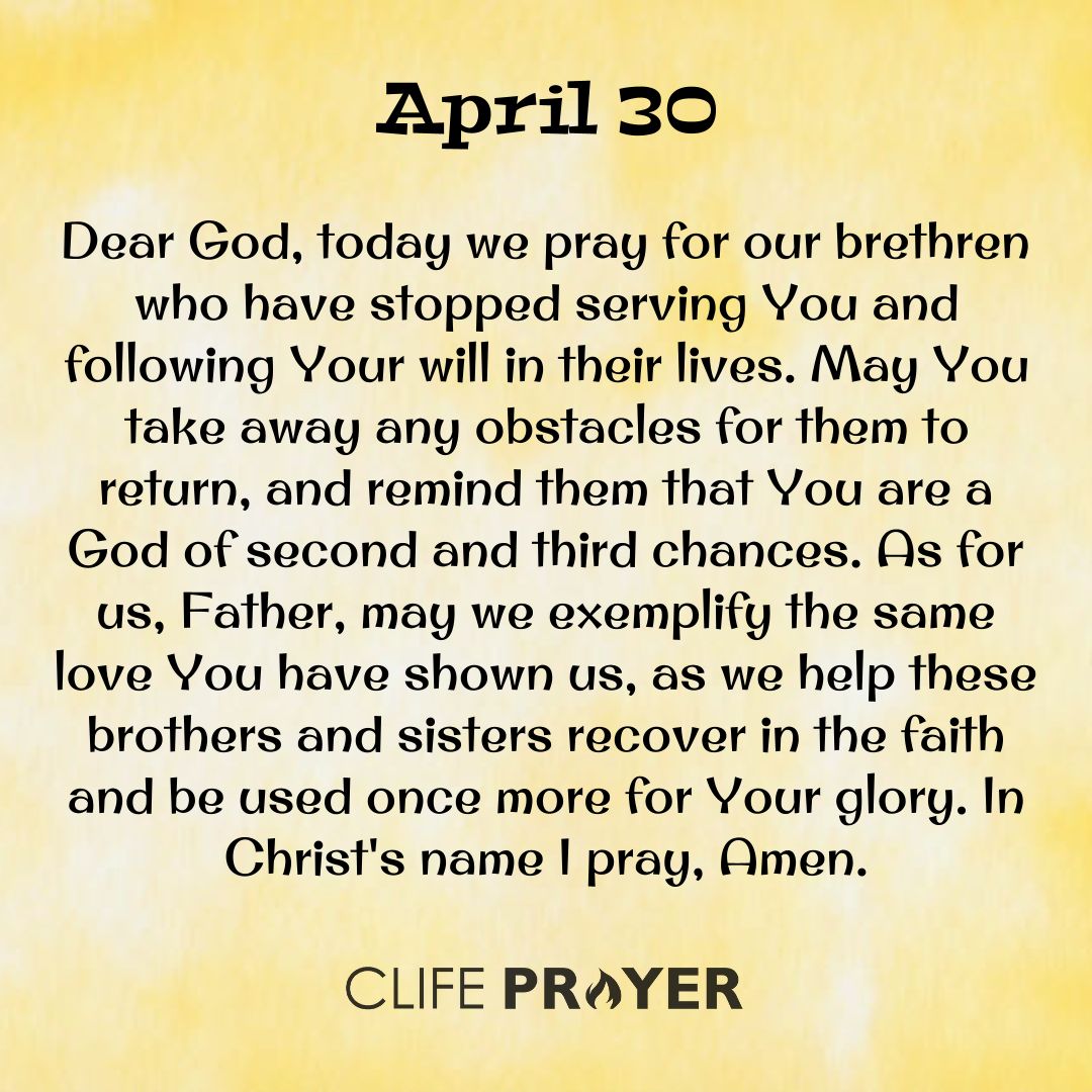 April 30 Daily Prayer