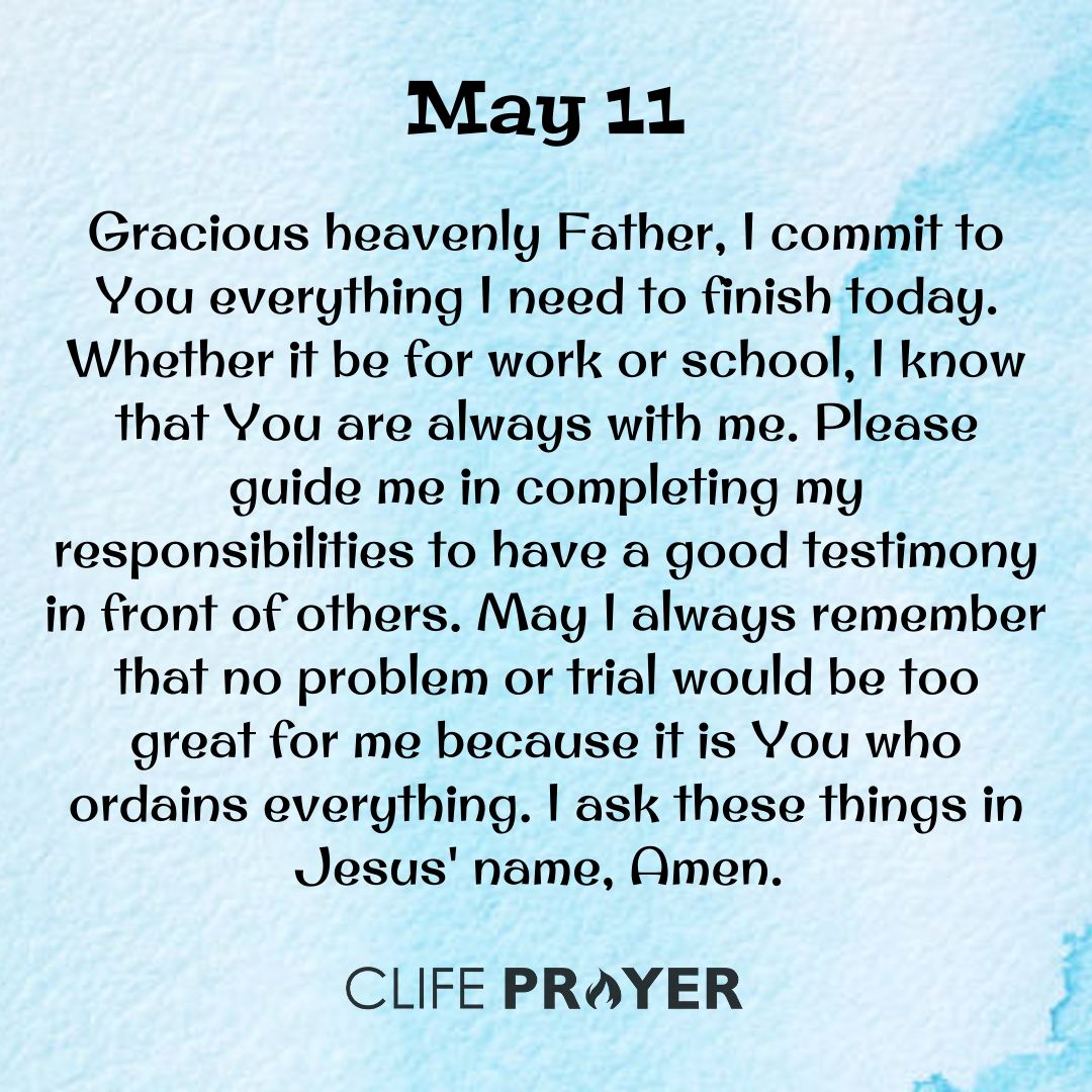 Daily Prayer of May 11
