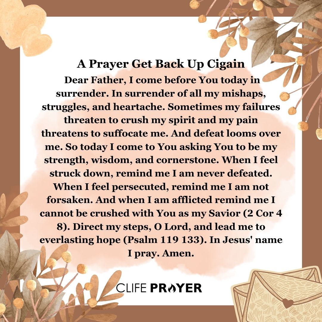A Prayer Get Back Up Cigain