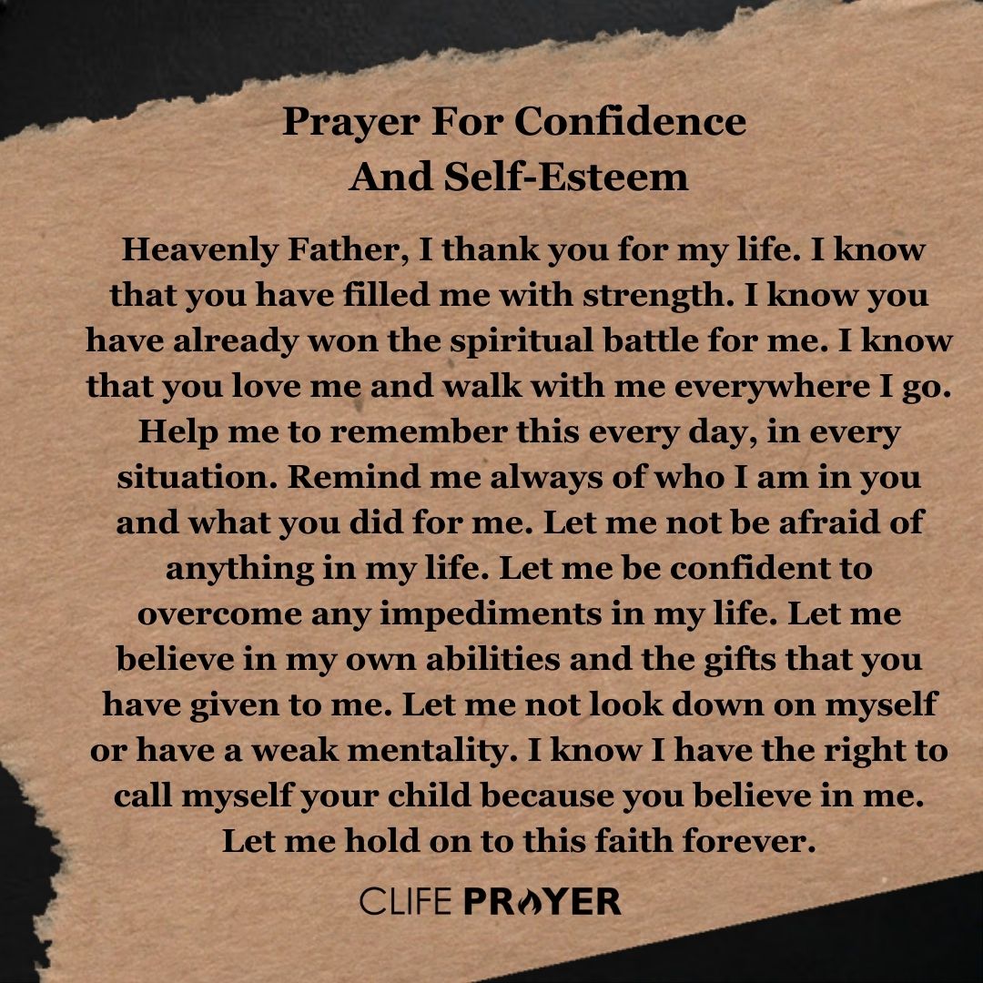 Prayer For Confidence And Self-Esteem